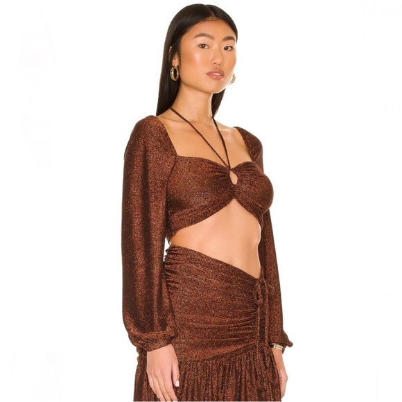 NEW NICHOLAS REVOLVE METALLIC CROP TOP - Picture 4 of 9